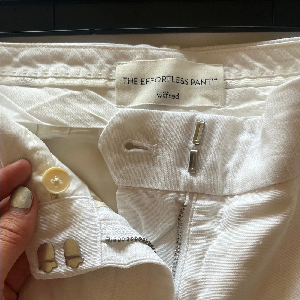 Aritzia Effortless pants in white linen